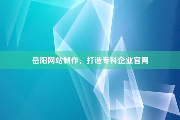 岳阳网站制作，打造专科企业官网